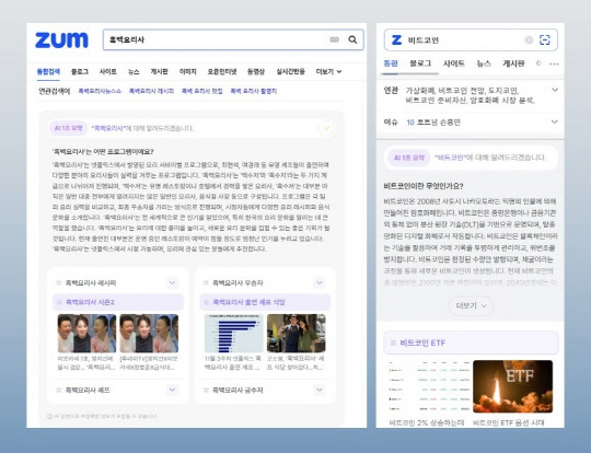 포털 ZUM서 제공하는 AI 1초 요약 기능 예시. 이스트에이드 제공.